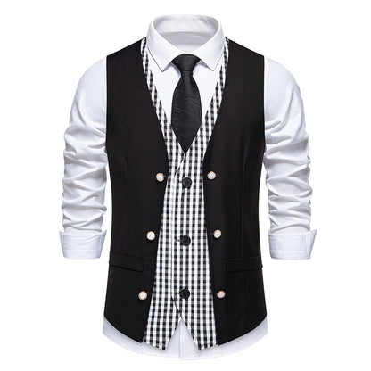 Herren Anzugsweste Elegant Kontrast Innenausstattung