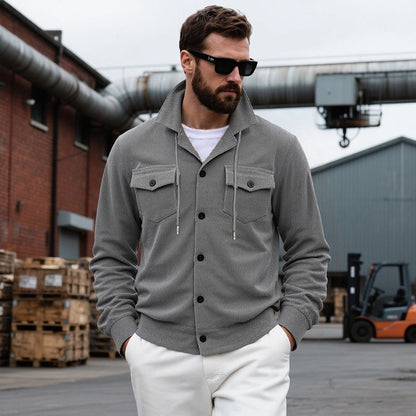 Herren Strickjacke Lässig Modern Stehkragen