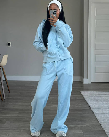 Damen Sportliche Hoodie und Jogginghose Set Bequem
