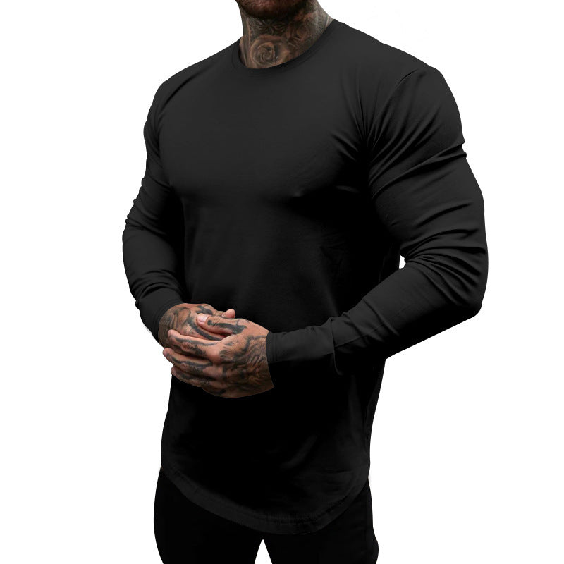 Herren Langarmshirt Weich Baumwolle Rundhals