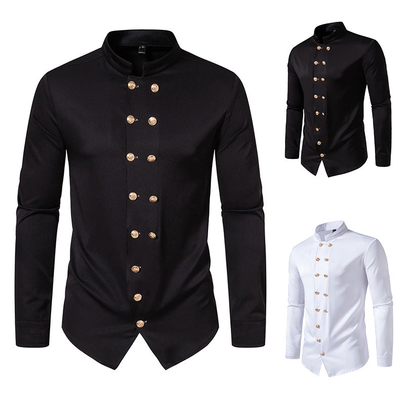 Herren Hemd Elegantes Design Stehkragen - IdealeKleiden
