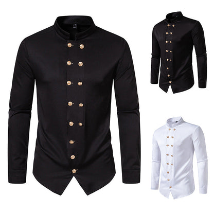 Herren Hemd Elegantes Design Stehkragen - IdealeKleiden