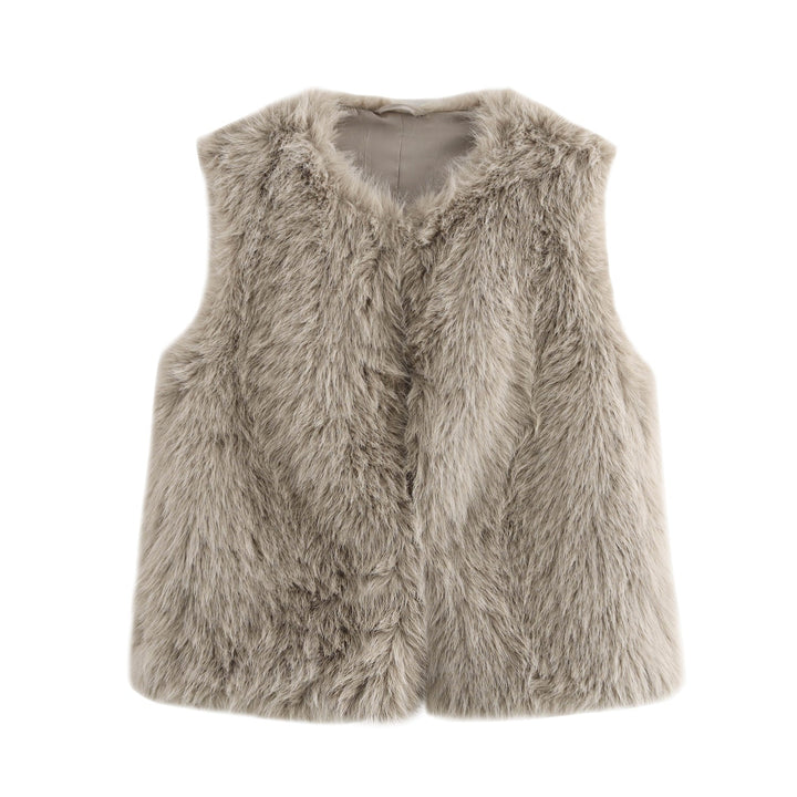 Weiche Damenweste Kunstfell Elegant Damenjacke