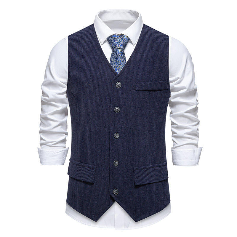 Herren Anzugweste Klassisch Herringbone Design Praktisch