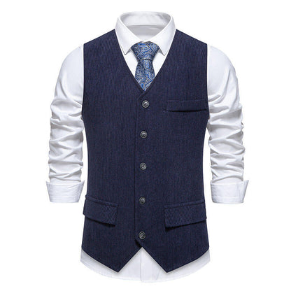 Herren Anzugweste Klassisch Herringbone Design Praktisch