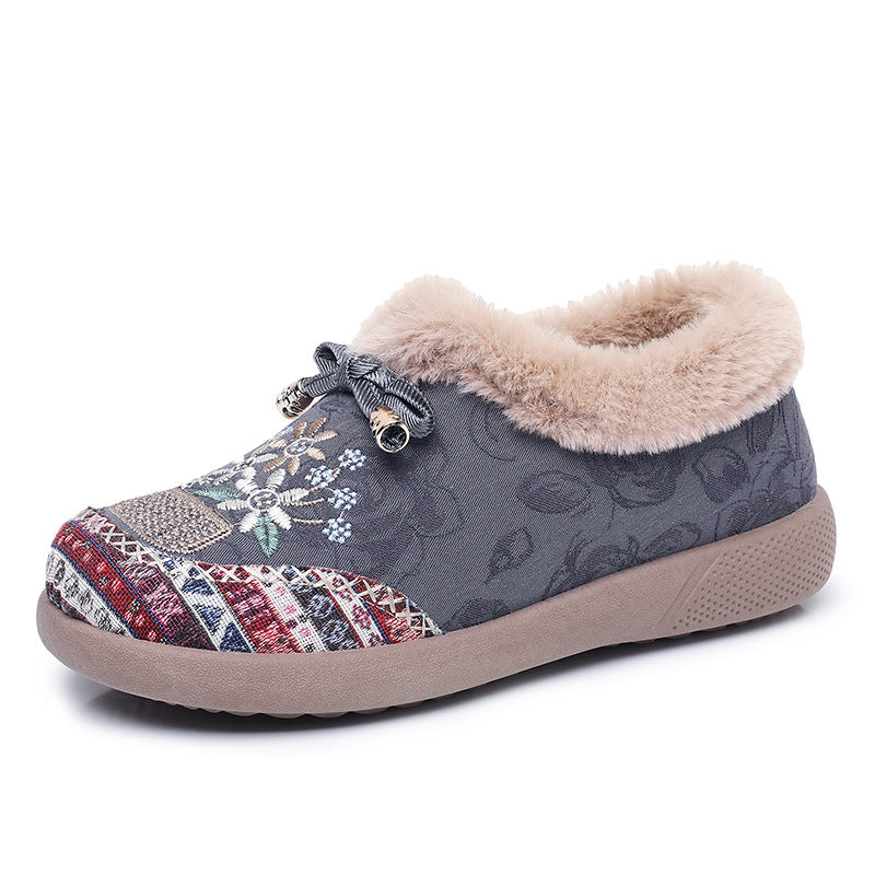 Damen Hausschuhe Warm Fleece Blumenmuster