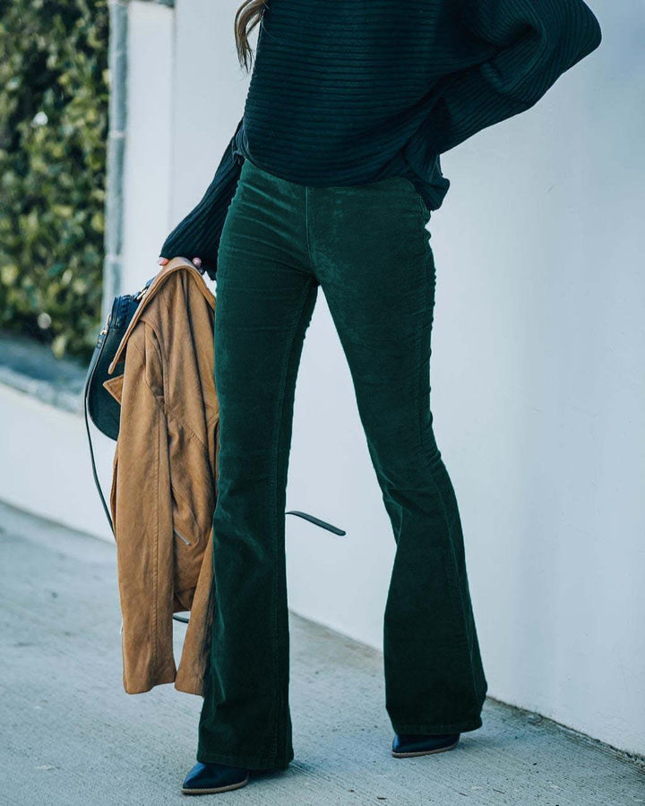 Elegante Damen Hose Samt Optik