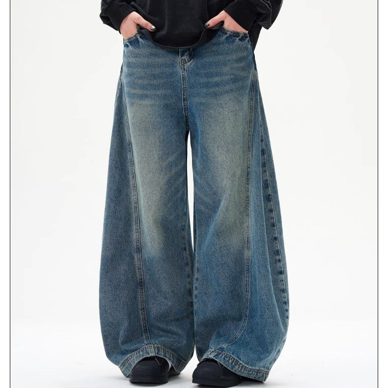 Damen Bequeme Weite Jeanshose Elegant