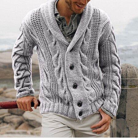Herren Strickjacke Modern Kabelmuster Oversized