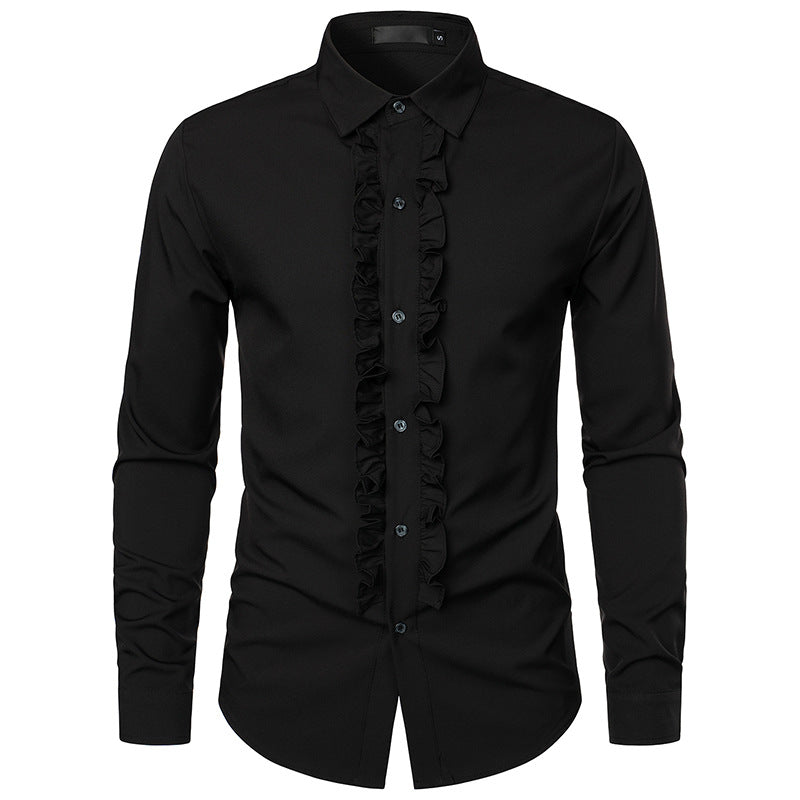Herren Hemd Elegant Rüschen Design
