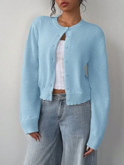 Weiche Strickjacke Damen Pullover Cropped Fit
