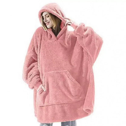 Damen Oversize Hoodie Weich Fleece Kapuze