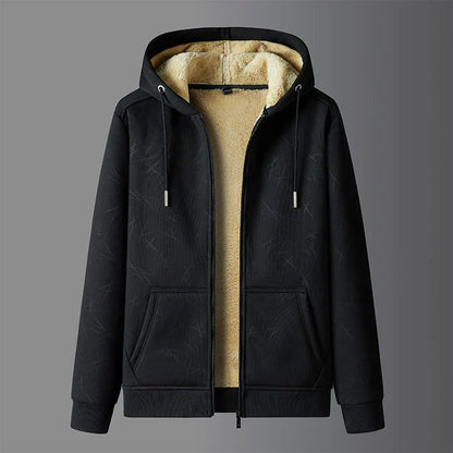 Sherpa-Hoodiejacke Warm mit Reißverschluss und Kordelkapuze - IdealeKleiden