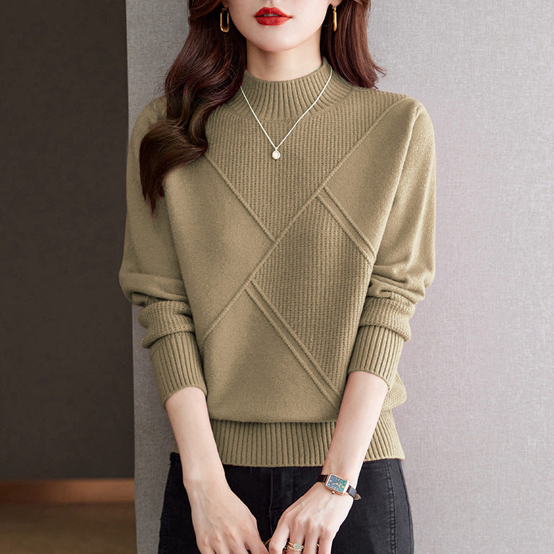 Damen Pullover Elegant Rippmuster
