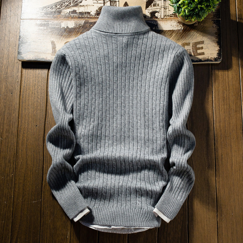 Herren Pullover Rollkragen Zopf Muster Elegante Mode