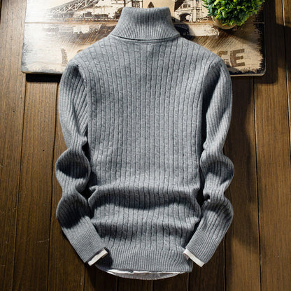 Herren Pullover Rollkragen Zopf Muster Elegante Mode