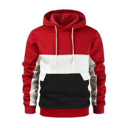 Männer Sportpullover Kapuze Kontrast Farben Trendy