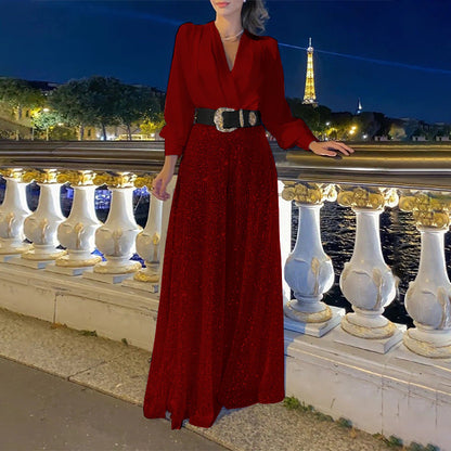 Damen Abendkleid Elegant Schimmernde Blume