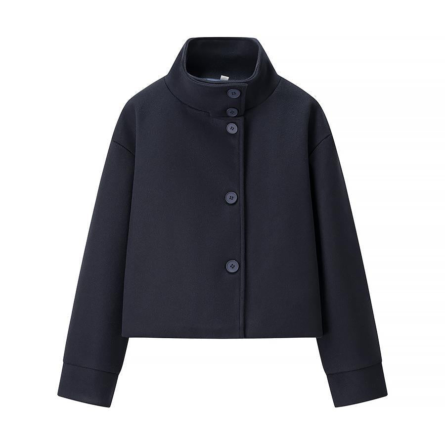 Damen Kurzjacke Elegant Stehkragen Modern
