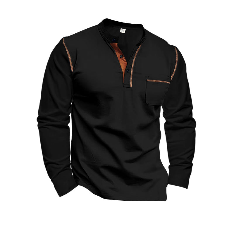 Herren Langarm-Shirt Modern Kontrast Design
