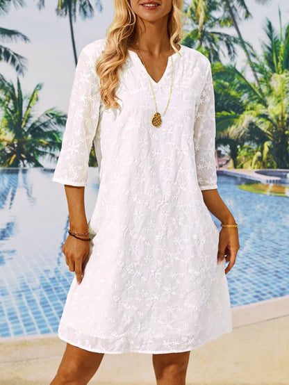 Damen Tunika Sommerkleid Floral Elegant