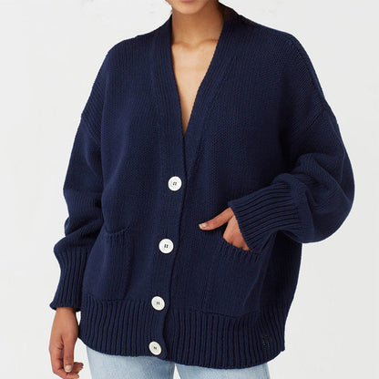 Damen Grobstrick Cardigan Übergröße Stilvoll