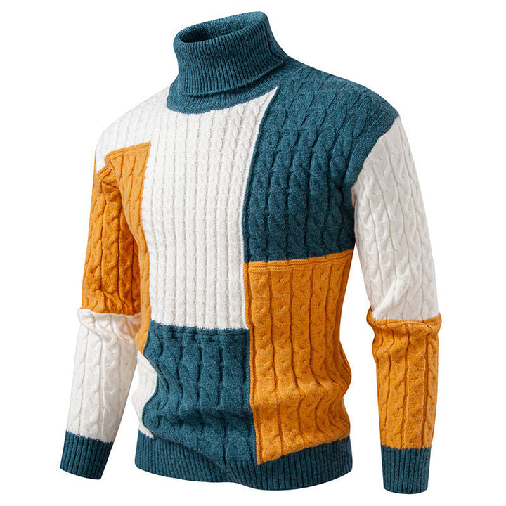 Herren Pullover Rollkragen Modern Strick Design