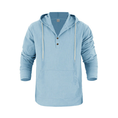 Herren Kapuzenpullover Mit Taschen Und Knöpfen