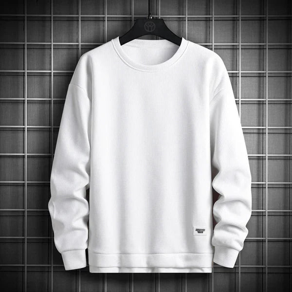 Waffel-Strick Pullover Rundhals Weich