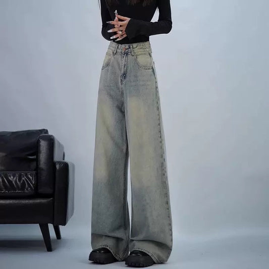 Damen Mode-Jeans Hochwertig Bequem Weite Bein - IdealeKleiden