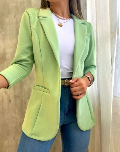 Frauen Blazer Elegant Taillierte Form Lange Ärmel