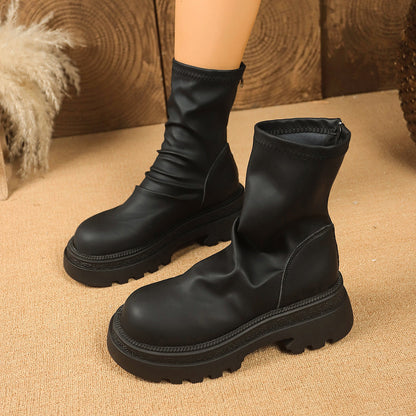 Damen Stiefeletten Winter Gefüttert Robust