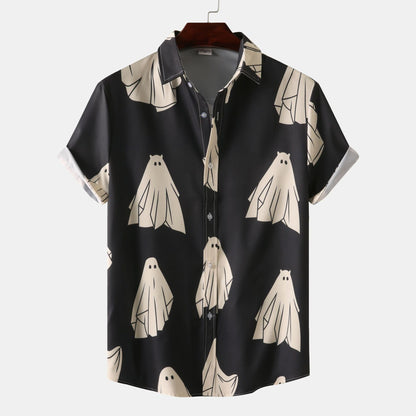Herren T-Shirt Totenkopf Blumen Trendy Sommer