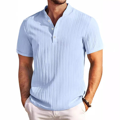 Herren Kurzarm T-Shirt Trendy Struktur Optik - IdealeKleiden