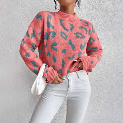 Damen Pullover Tiermuster Bequem Elegant - IdealeKleiden