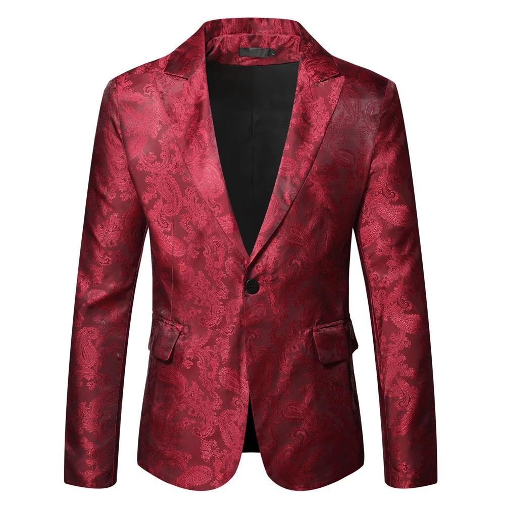 Herren Blazer Paisley Muster Elegant Slim Fit
