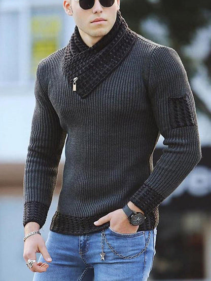 Herren Pullover Asymmetrisch Struktur Design