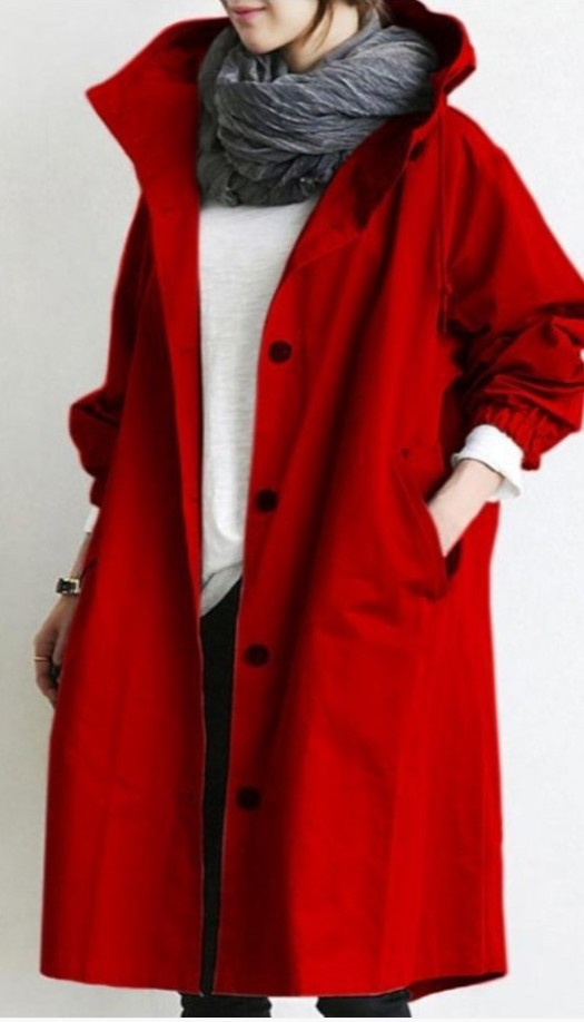 Damen Langcoat Elegant Knopfleiste