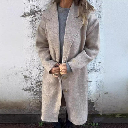 Damen Wollmantel Oversized Elegantes Design