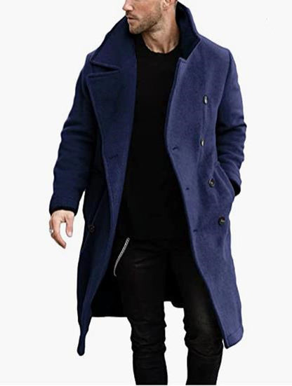 Herren Wollmantel Modern Doppelrevers Stil