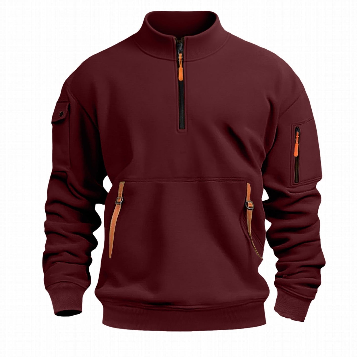 Herren Outdoor Pullover Praktisch Reißverschluss Taschen
