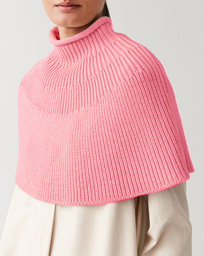 Damen Strickcape Elegantes Design Hochkragen