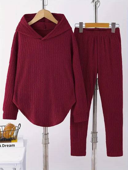 Damen Sweatanzug Lässig Strukturiert Komfort Set