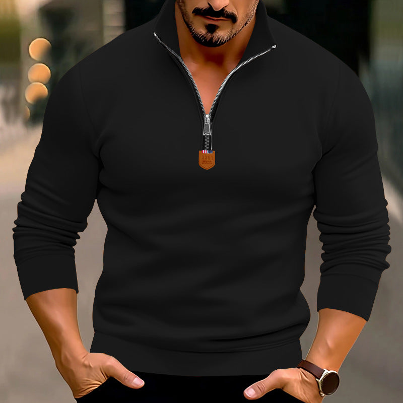 Herren Sportpullover Modern Stehkragen Elastisch