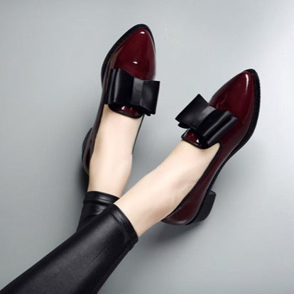 Damen-Elegante Ballerinas mit Schleifen-Design - IdealeKleiden
