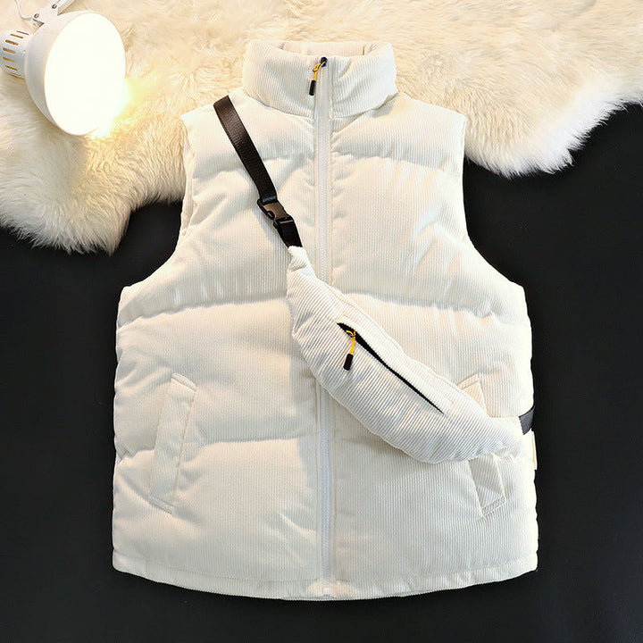 Damen Steppweste Fleece Innen Warme Taschenjacke - IdealeKleiden
