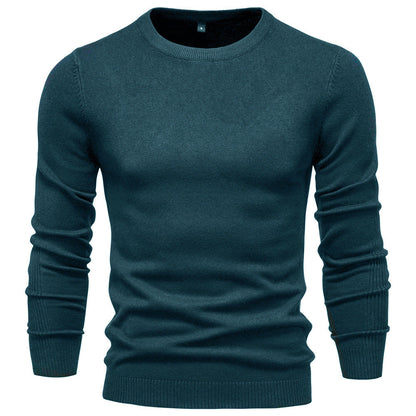 Herren Pullover Rundhals Baumwolle Elegantes Design