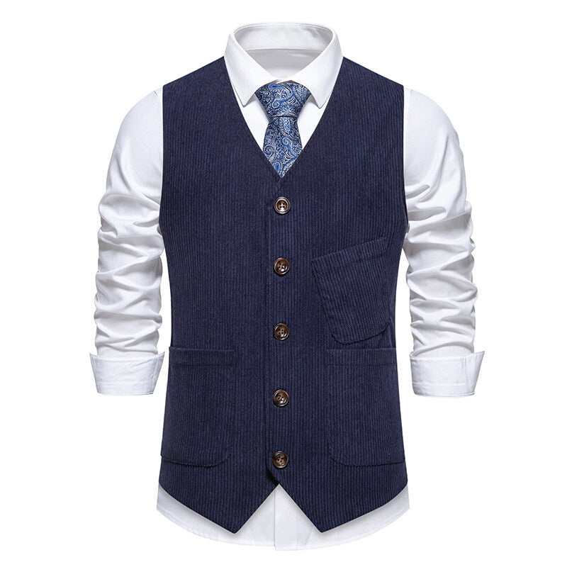 Elegante Herren Weste Strukturiert Modern Schlank