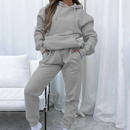 Damen Bequemer Kapuzenpullover mit Jogginghose Set