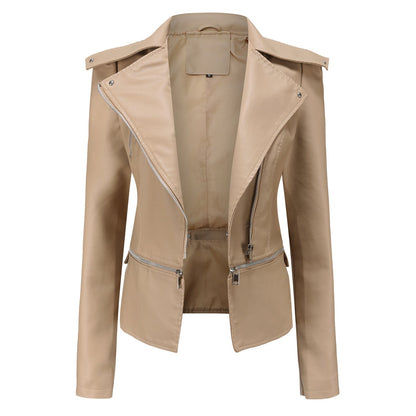 Damen Lederjacke Biker Style Asymmetrisch
